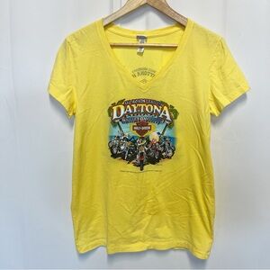 Harley Davidson Looney Tunes 2010 Yellow Daytona, FL Short Sleeve T-Shirt Medium
